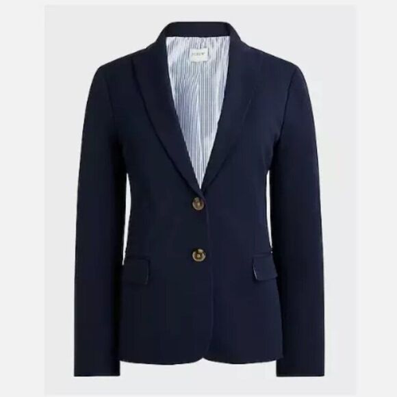 J. Crew Factory BP095 Navy Blue Cotton-blend two-button blazer size 18 NWT flaw - Picture 1 of 12